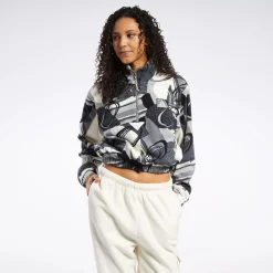Hoodies & Sweatshirts|Reebok Hoodies & Sweatshirts Classics Winter Print Half-Zip Sweatshirt