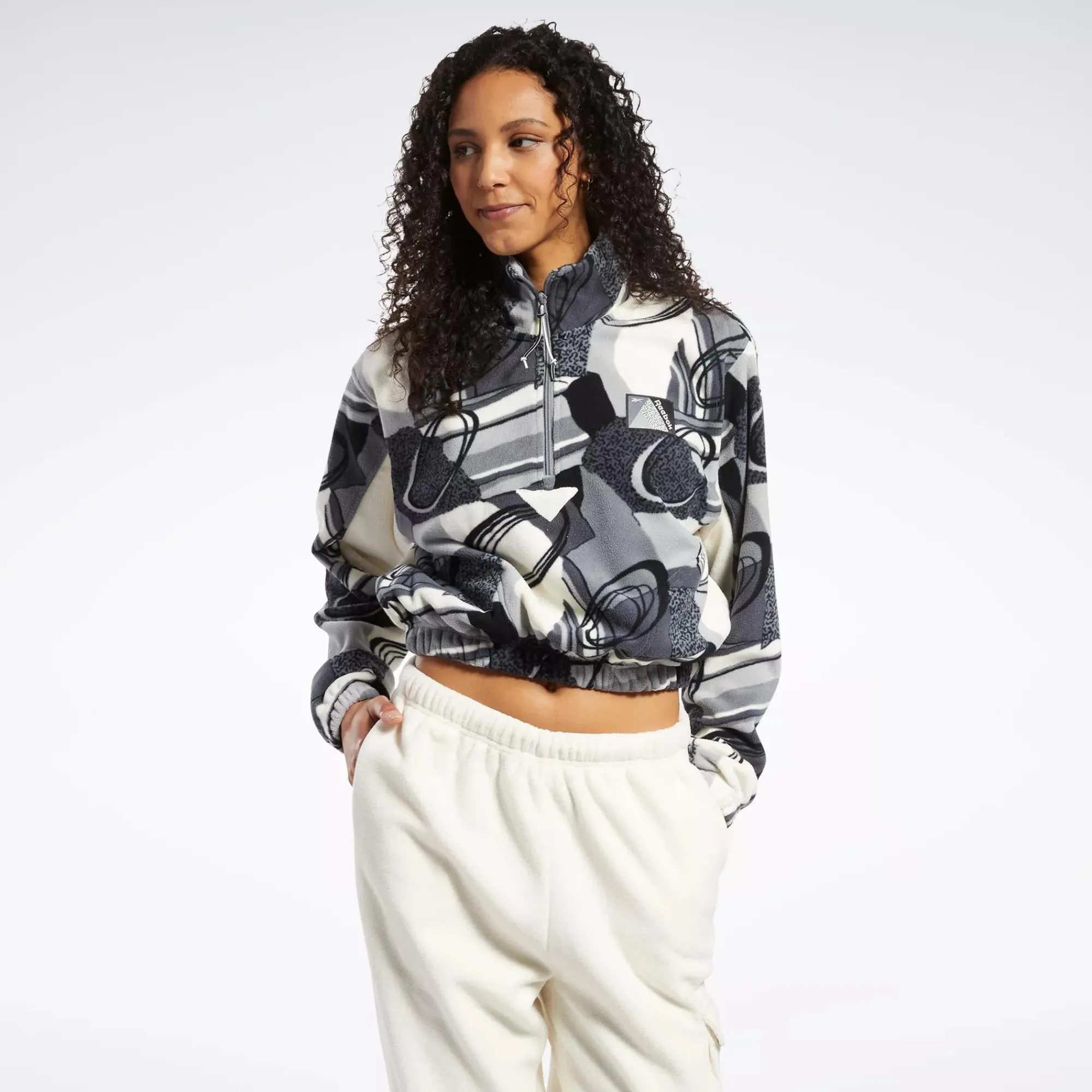 Hoodies & Sweatshirts|Reebok Hoodies & Sweatshirts Classics Winter Print Half-Zip Sweatshirt