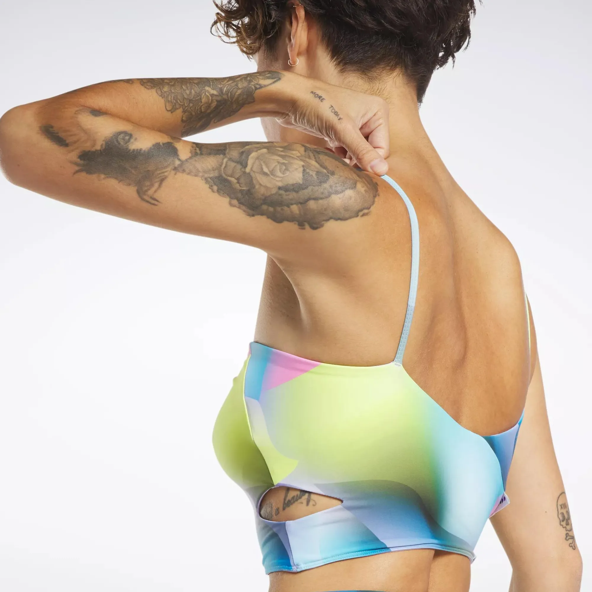 Tops & T-Shirts|Reebok Tops & T-Shirts Pride Allover Print Bra Top