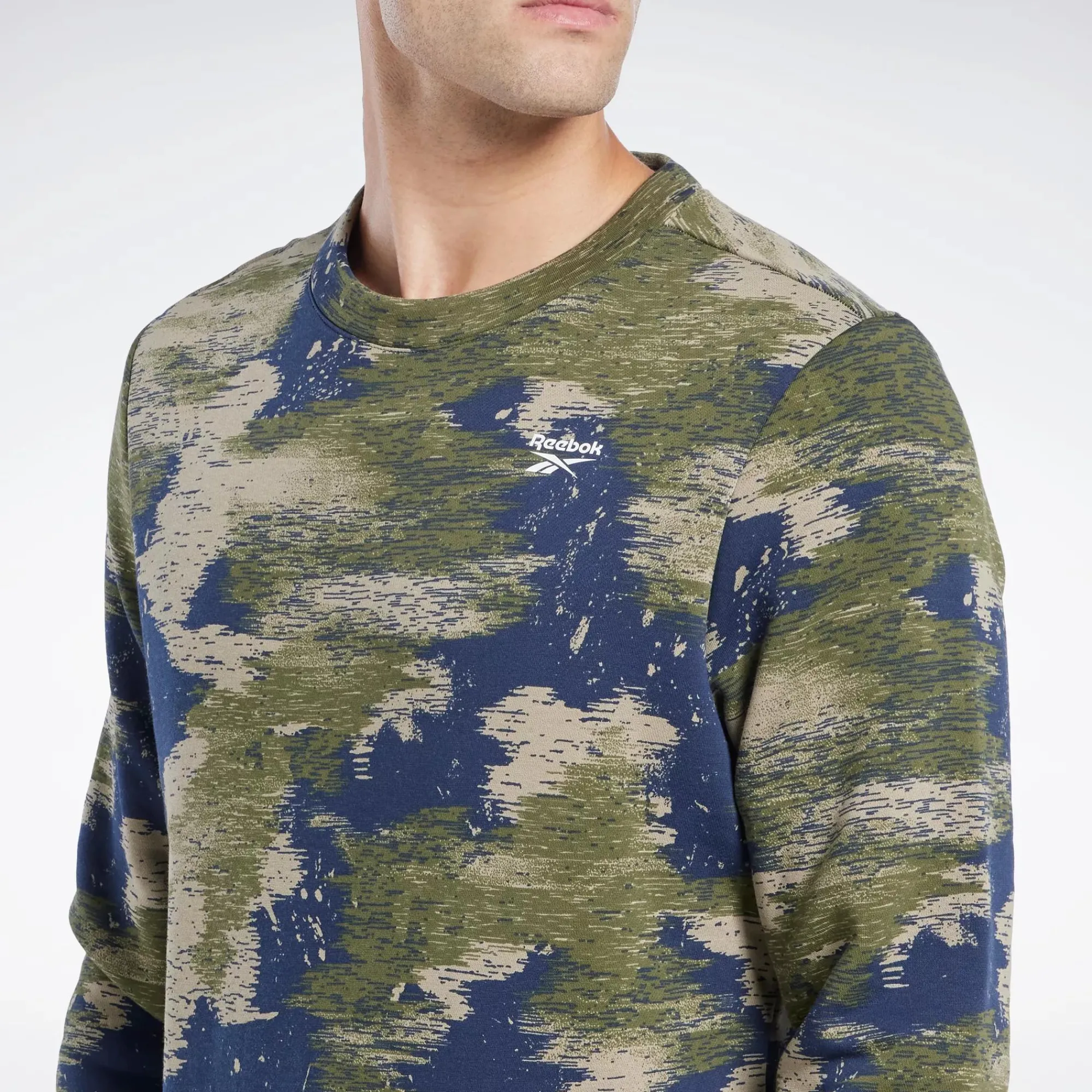 Hoodies & Sweatshirts|Reebok Hoodies & Sweatshirts Identity Modern Camo Fleece Crew Sweatshirt