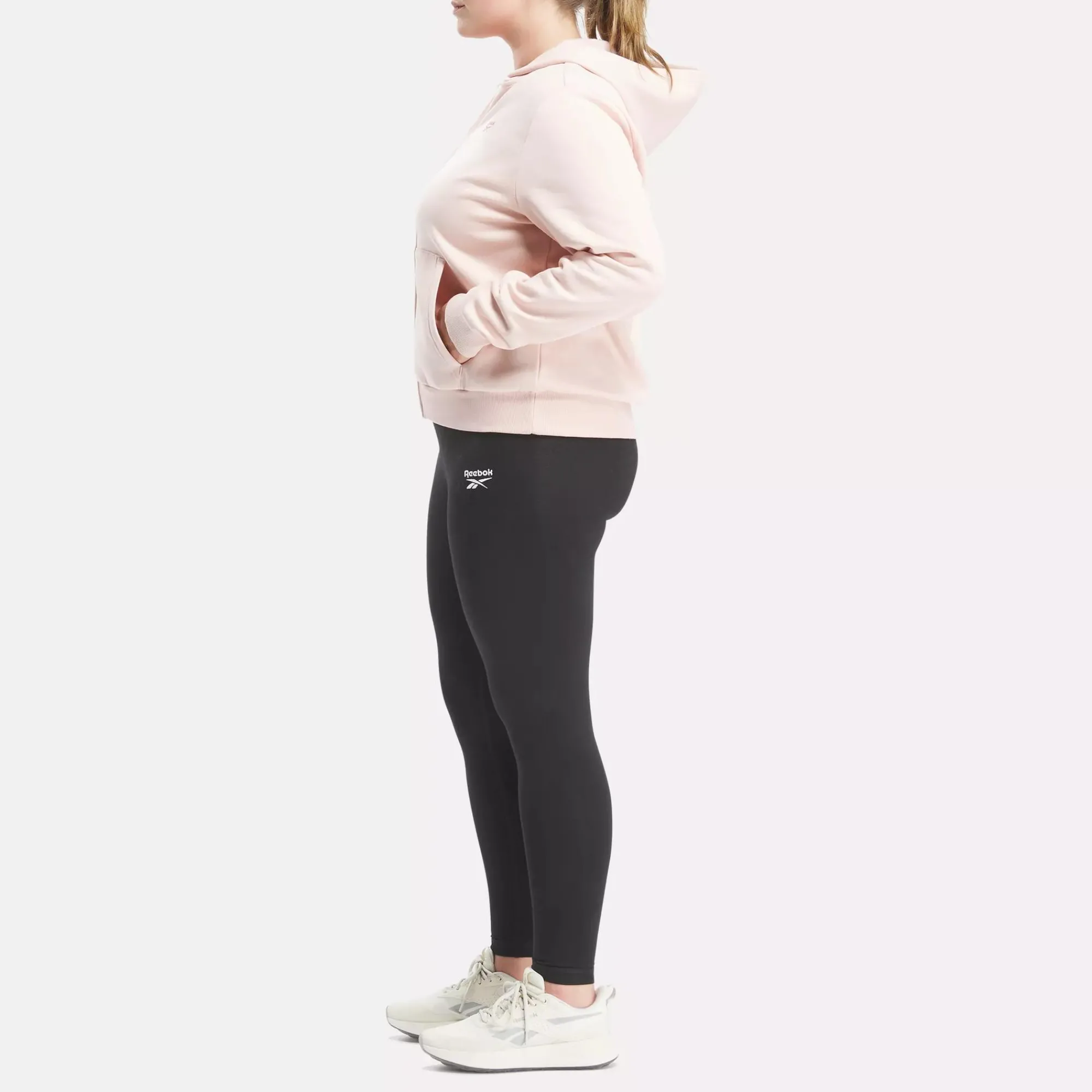Loungewear|Reebok Loungewear Identity Small Logo Fleece Full-Zip Sweatshirt (Plus Size)