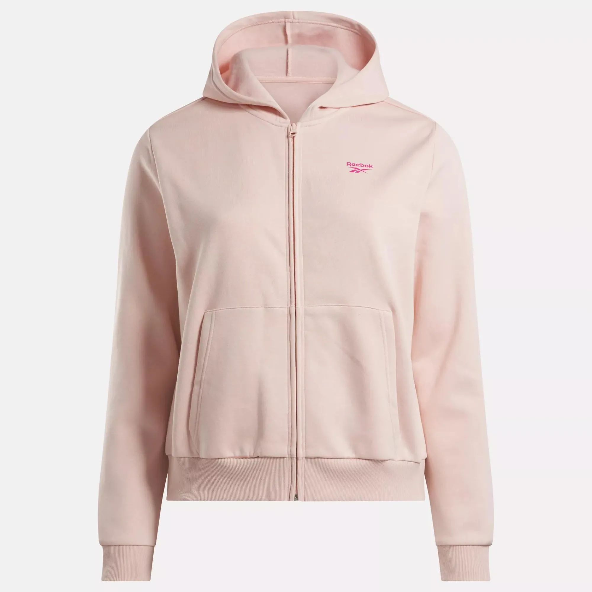 Loungewear|Reebok Loungewear Identity Small Logo Fleece Full-Zip Sweatshirt (Plus Size)